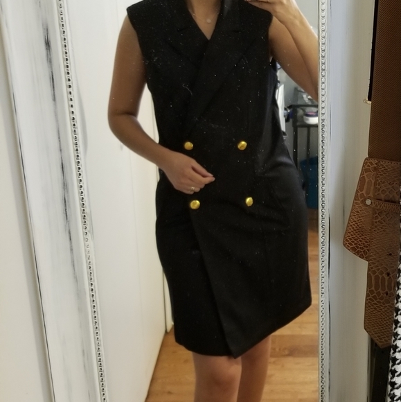 👗ALISON ANDREWS BLACK LONG BLAZER SUIT DRESS - Picture 4 of 6